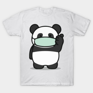 Panda Face Mask Covid 19 Funny Cute T-Shirt